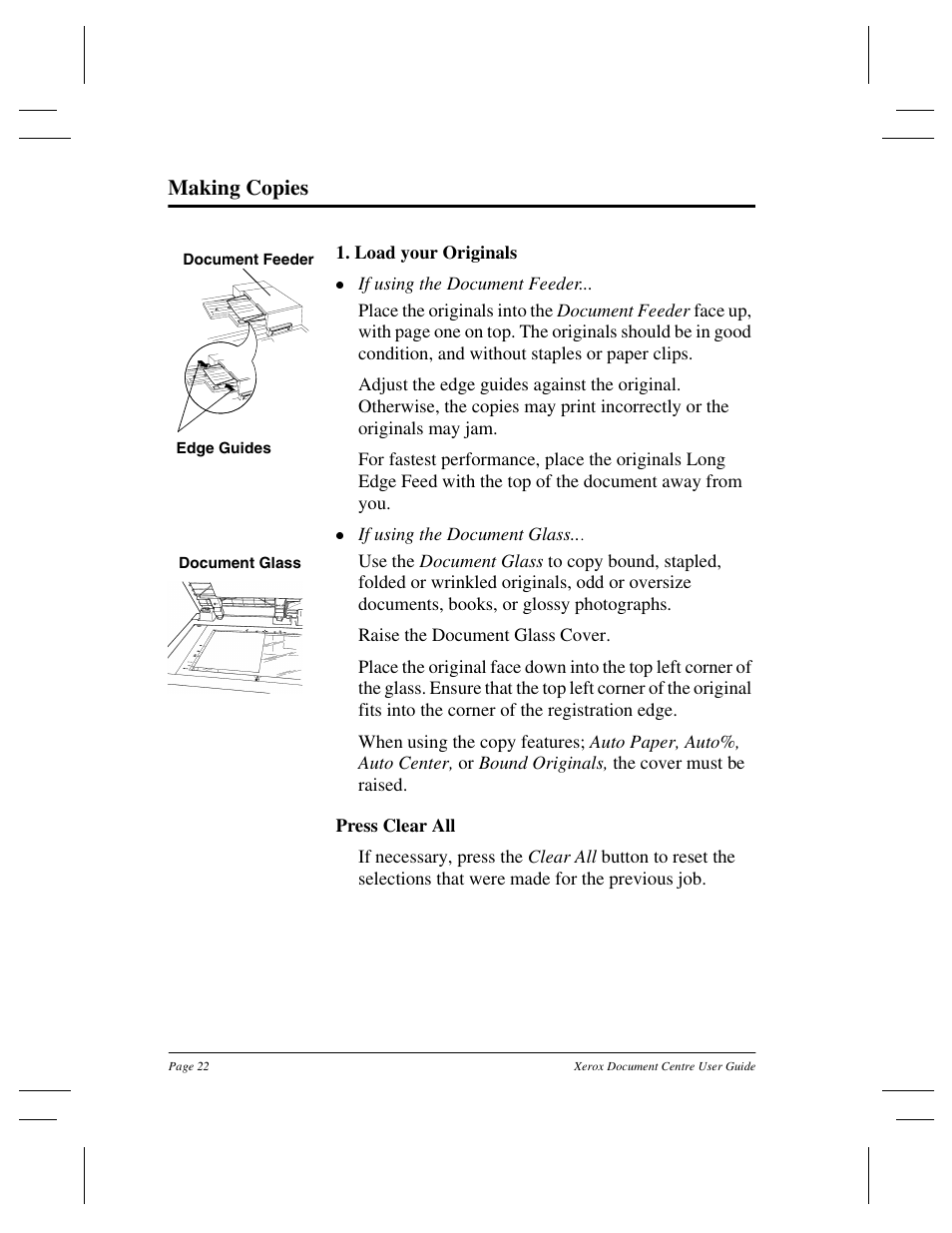 Making copies | Xerox 255 DC User Manual | Page 34 / 75