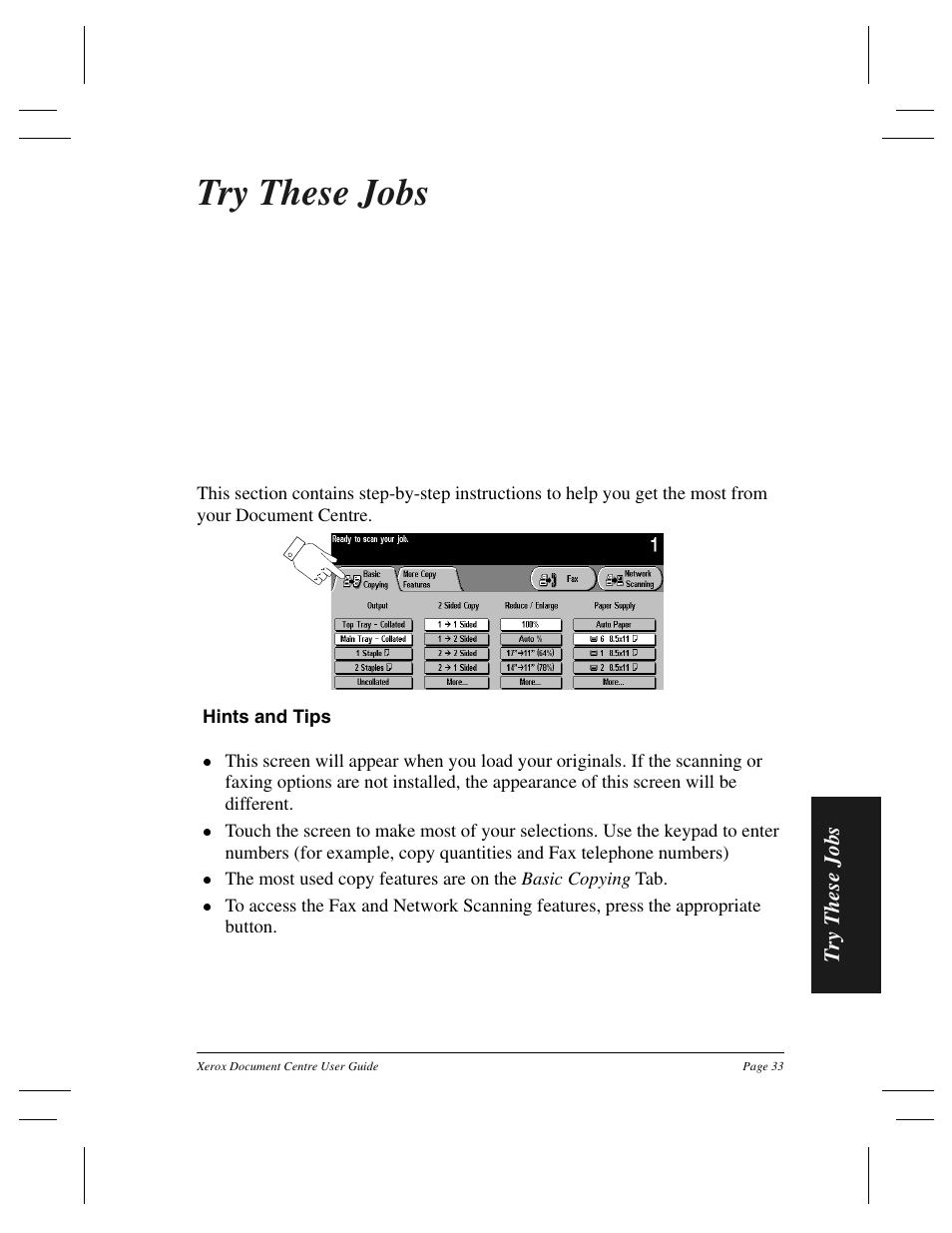Try these jobs, Try thes e jobs | Xerox 255 DC User Manual | Page 45 / 75