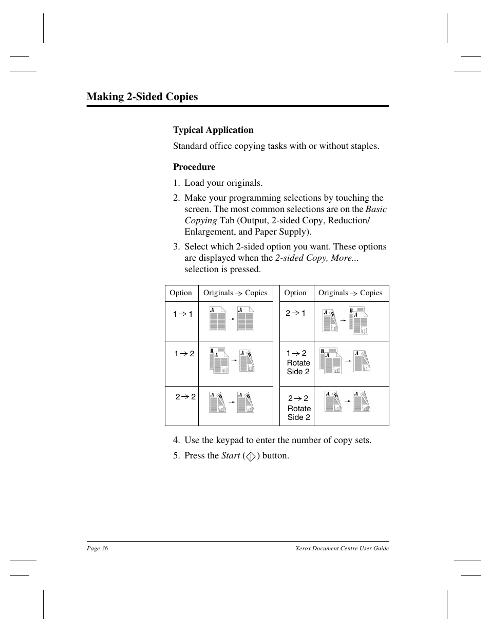 Making 2-sided copies | Xerox 255 DC User Manual | Page 48 / 75