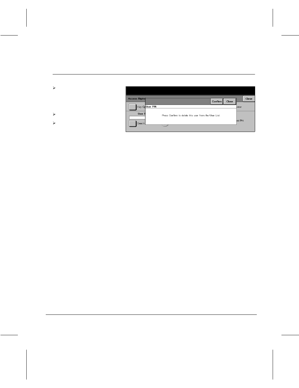 Delete pin | Xerox 332 User Manual | Page 112 / 116