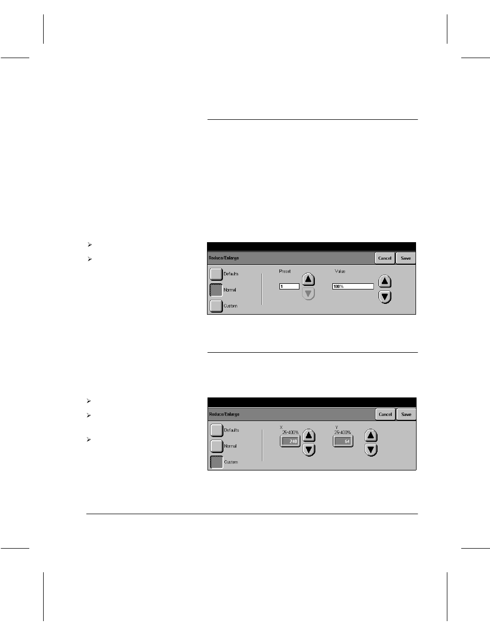 Normal, Custom | Xerox 332 User Manual | Page 50 / 116