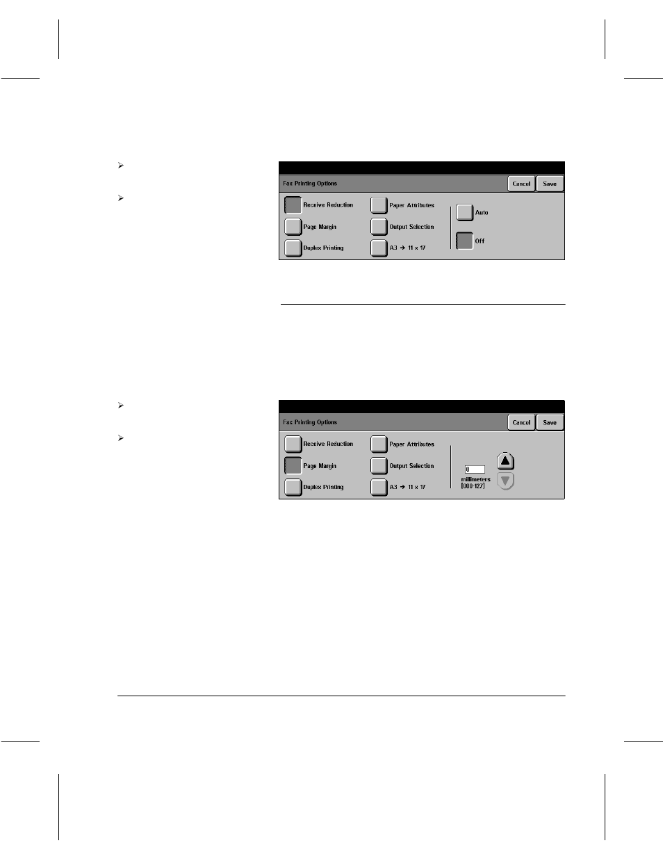 Page margin | Xerox 332 User Manual | Page 68 / 116