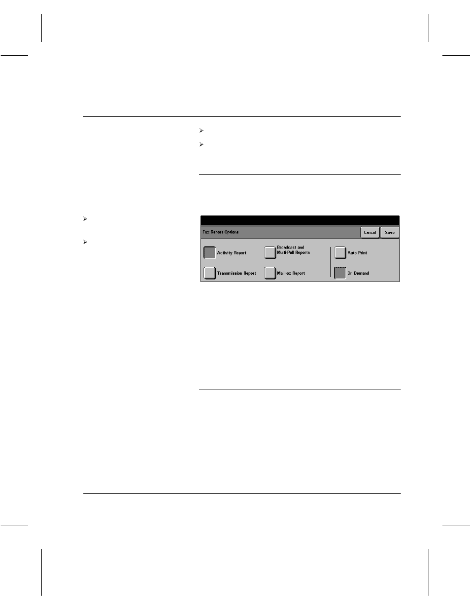 Fax report options | Xerox 332 User Manual | Page 72 / 116