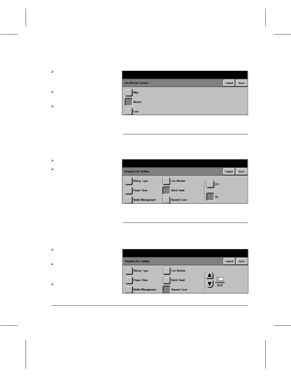 Batch send, Resend count | Xerox 332 User Manual | Page 86 / 116
