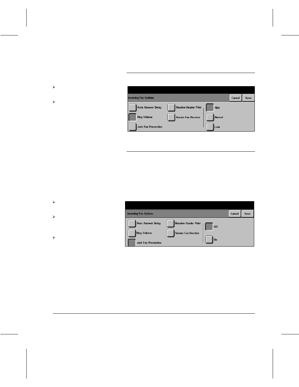 Ring volume junk fax prevention | Xerox 332 User Manual | Page 88 / 116