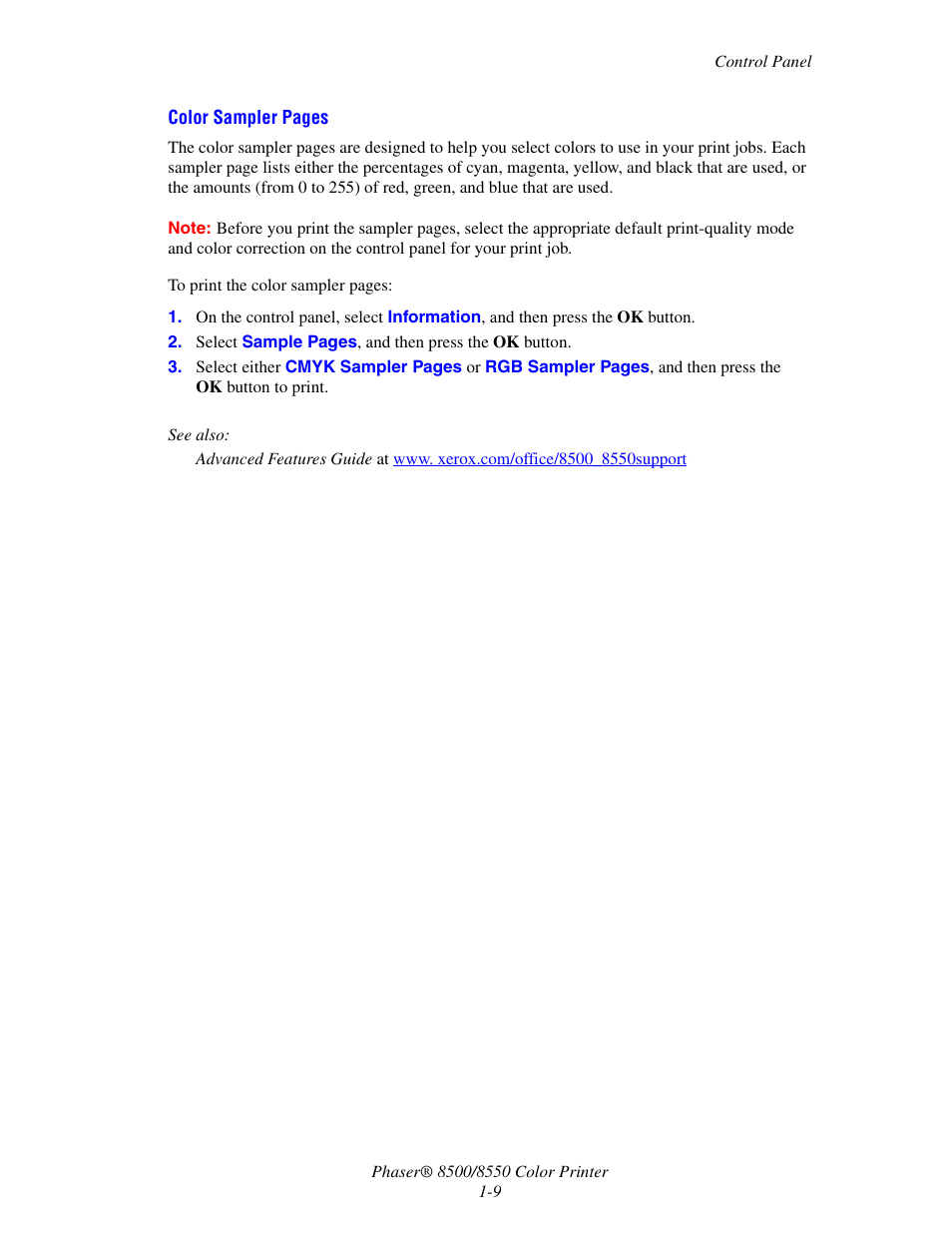 Xerox 8500/8550 User Manual | Page 14 / 145