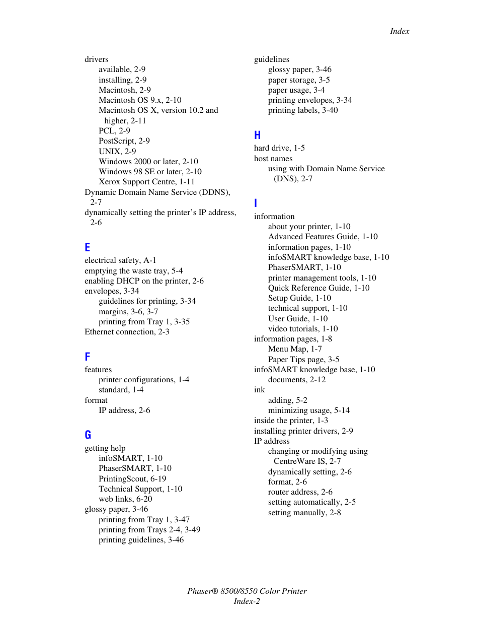 Xerox 8500/8550 User Manual | Page 141 / 145