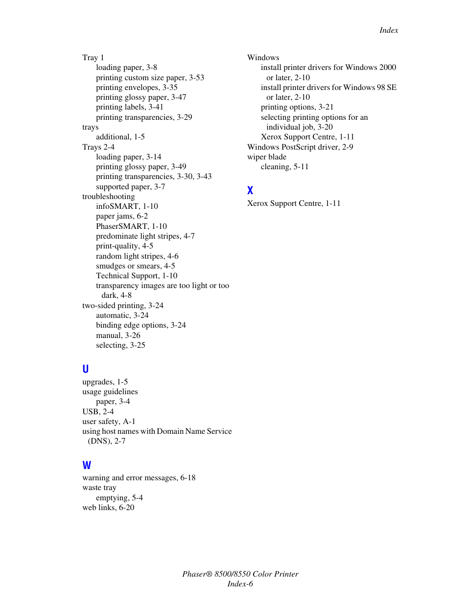 Xerox 8500/8550 User Manual | Page 145 / 145