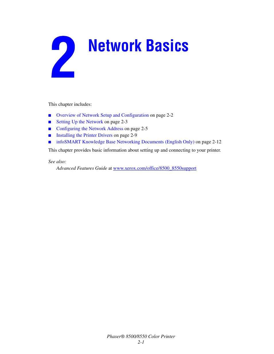 Network basics | Xerox 8500/8550 User Manual | Page 17 / 145