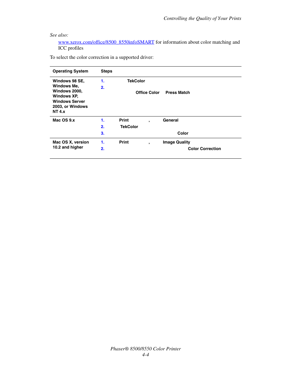 Xerox 8500/8550 User Manual | Page 87 / 145