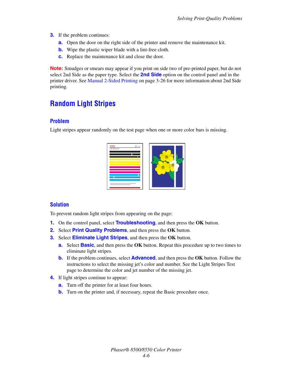 Random light stripes, Random light stripes -6 | Xerox 8500/8550 User Manual | Page 89 / 145