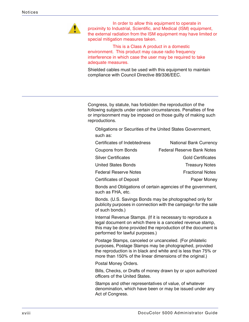 It’s illegal in the usa | Xerox DocuColor 5000 User Manual | Page 20 / 108