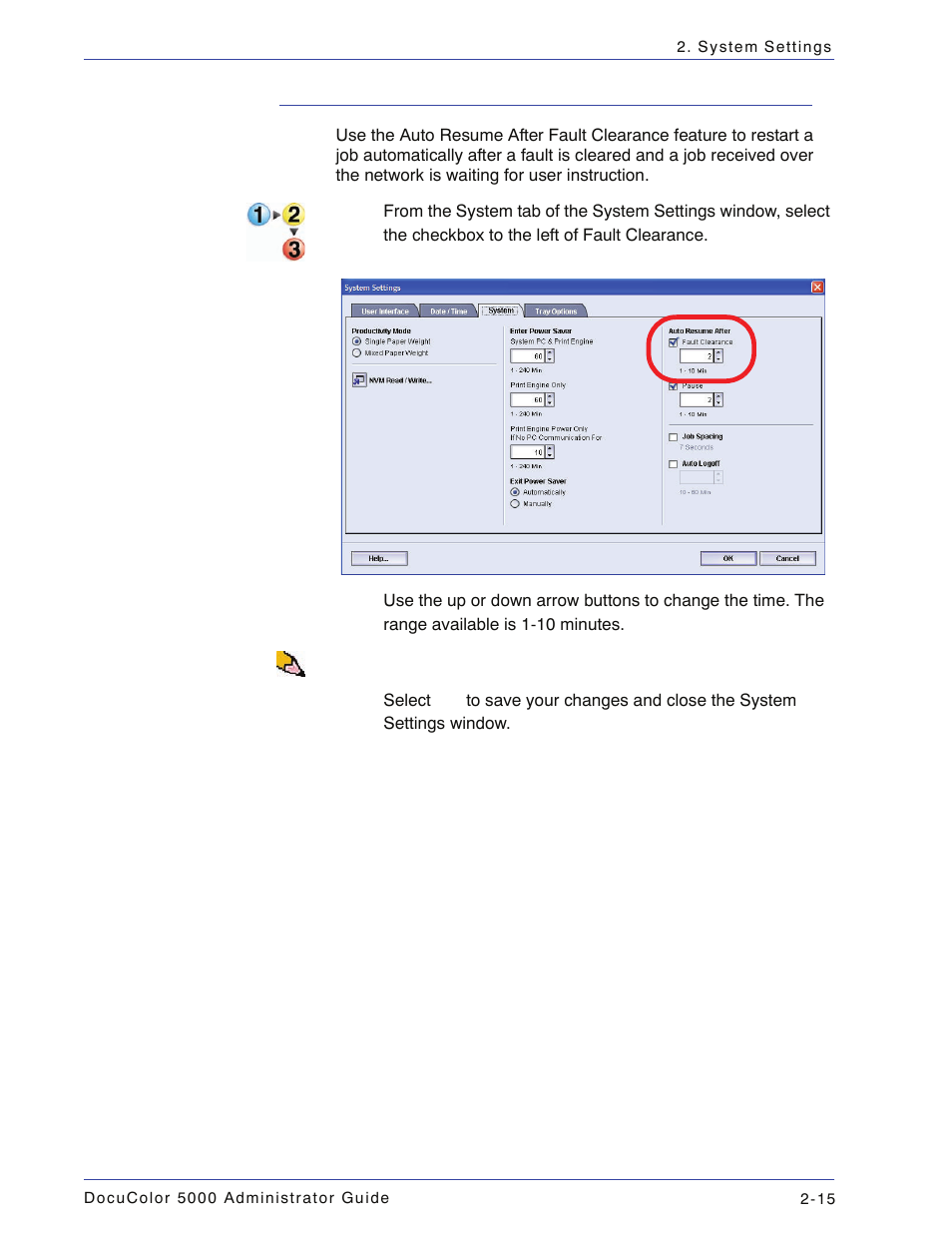 Fault clearance, Fault clearance -15 | Xerox DocuColor 5000 User Manual | Page 45 / 108