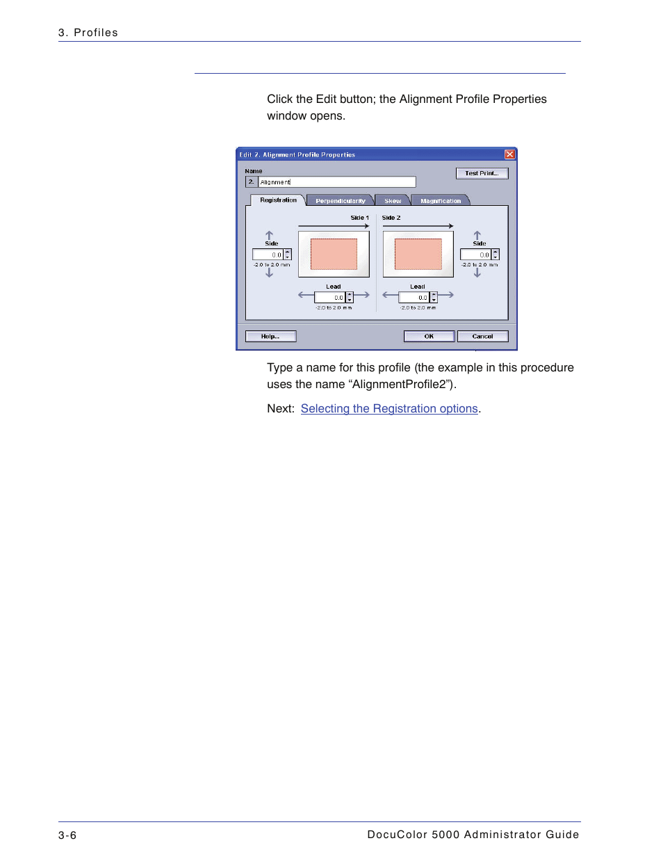Creating an alignment profile, Creating an alignment profile -6 | Xerox DocuColor 5000 User Manual | Page 64 / 108