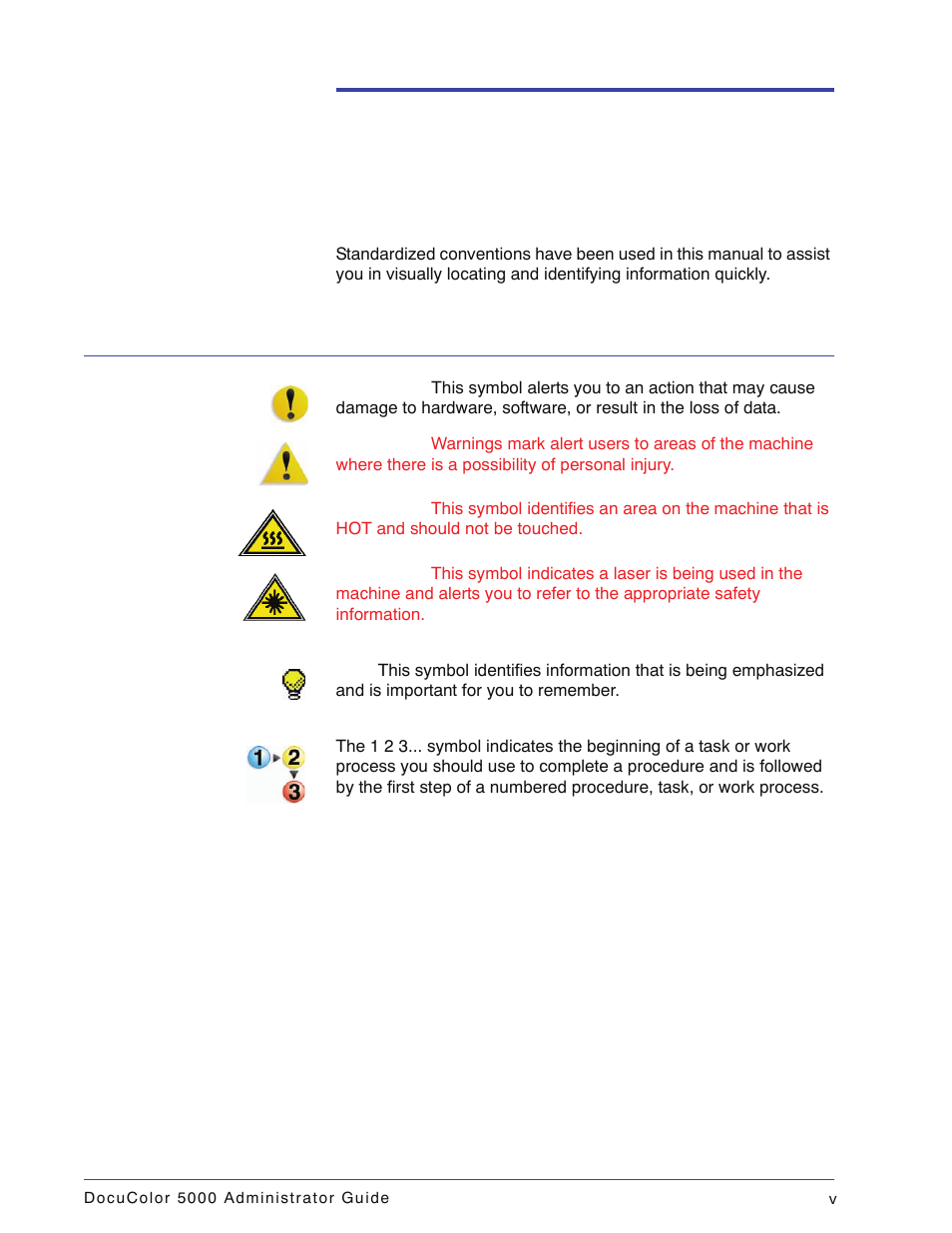 Xerox DocuColor 5000 User Manual | Page 7 / 108