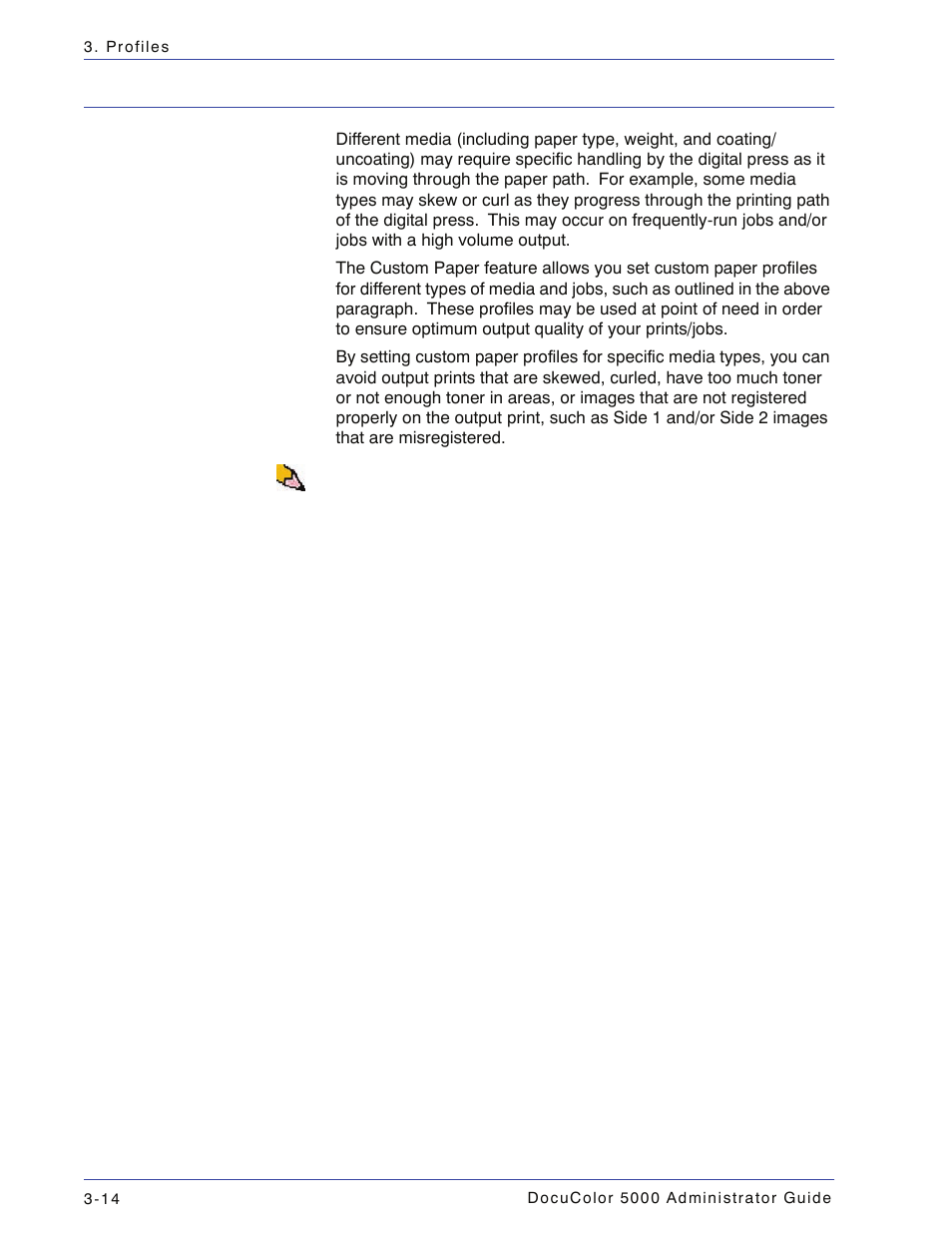 Custom paper, Custom paper -14 | Xerox DocuColor 5000 User Manual | Page 72 / 108