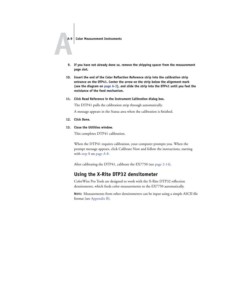 Using the x-rite dtp32 densitometer | Xerox Phaser Printer EX7750 User Manual | Page 109 / 120