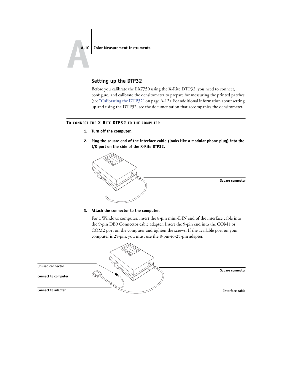 Setting up the dtp32, A-10 | Xerox Phaser Printer EX7750 User Manual | Page 110 / 120