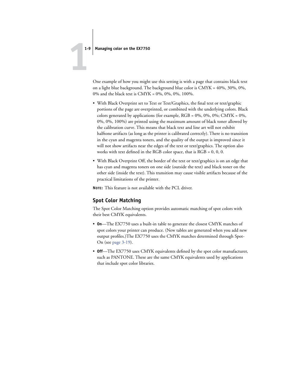 Spot color matching | Xerox Phaser Printer EX7750 User Manual | Page 25 / 120