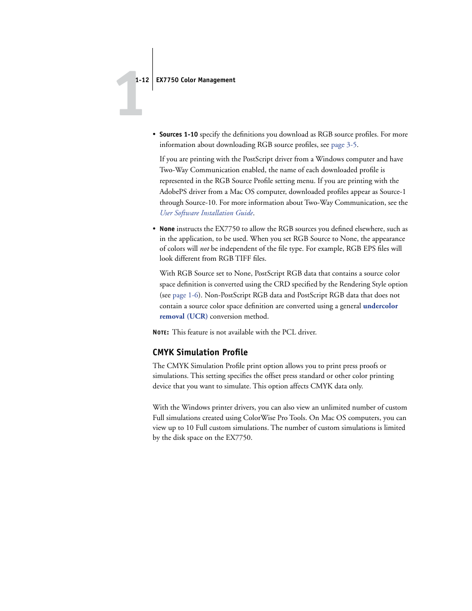 Cmyk simulation profile, Ofile (see, Cmyk s | Xerox Phaser Printer EX7750 User Manual | Page 28 / 120