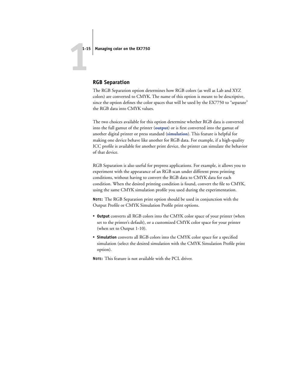 Rgb separation, Eparation (see, E information, see | Xerox Phaser Printer EX7750 User Manual | Page 31 / 120