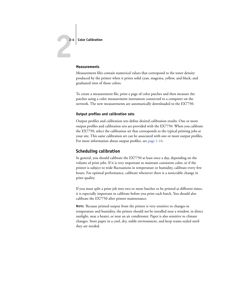 Scheduling calibration, And associated calibration set (see | Xerox Phaser Printer EX7750 User Manual | Page 44 / 120