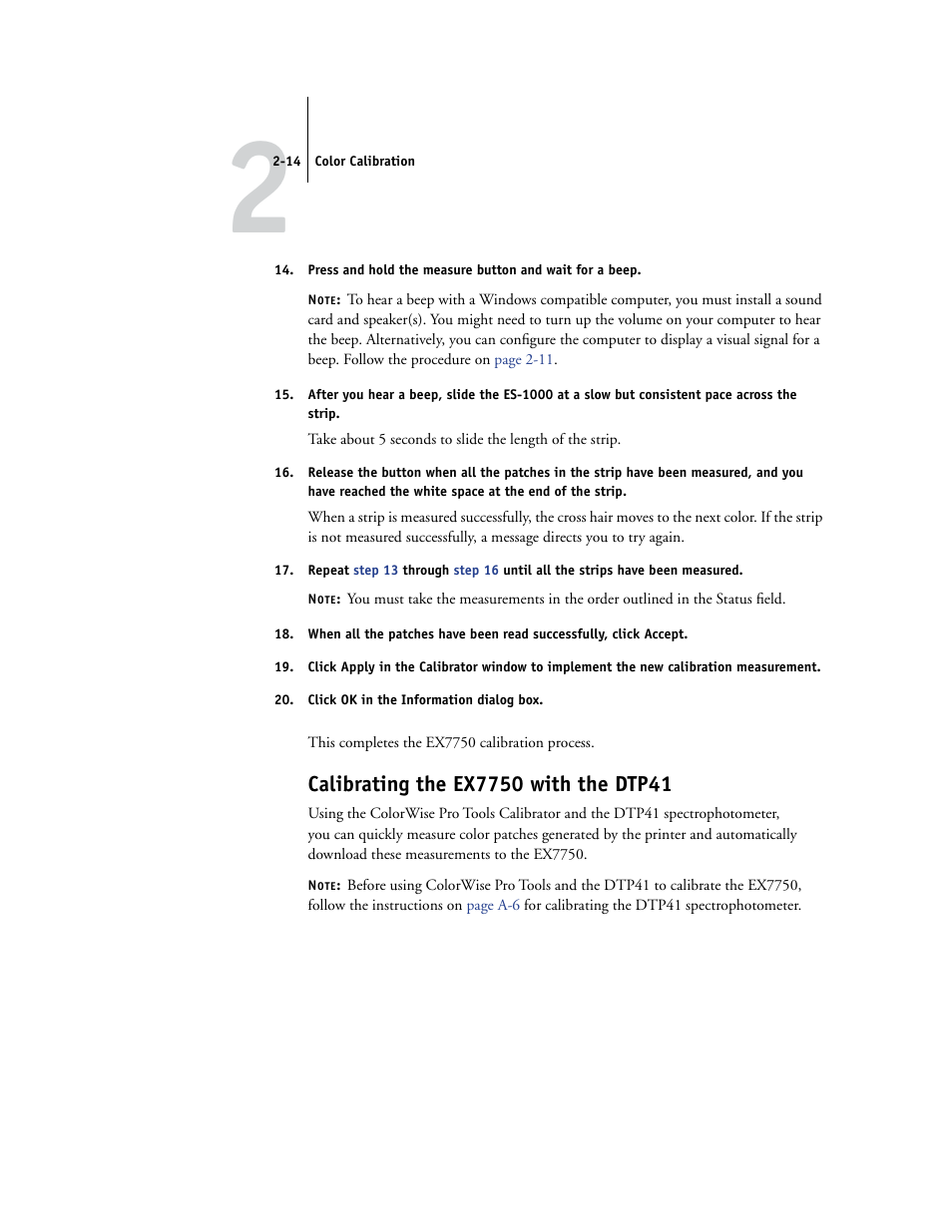Calibrating the ex7750 with the dtp41 | Xerox Phaser Printer EX7750 User Manual | Page 54 / 120