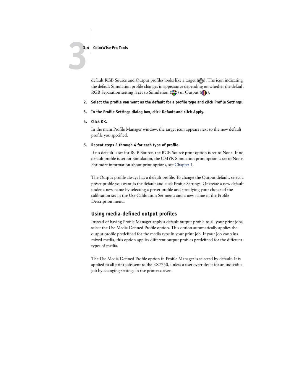 Using media-defined output profiles | Xerox Phaser Printer EX7750 User Manual | Page 68 / 120