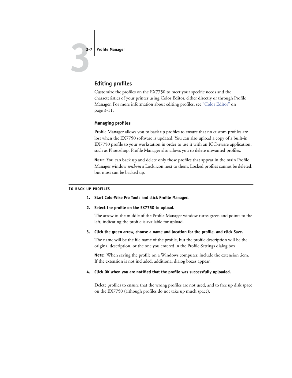 Editing profiles | Xerox Phaser Printer EX7750 User Manual | Page 71 / 120
