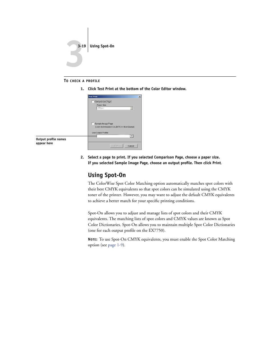 Using spot-on | Xerox Phaser Printer EX7750 User Manual | Page 83 / 120
