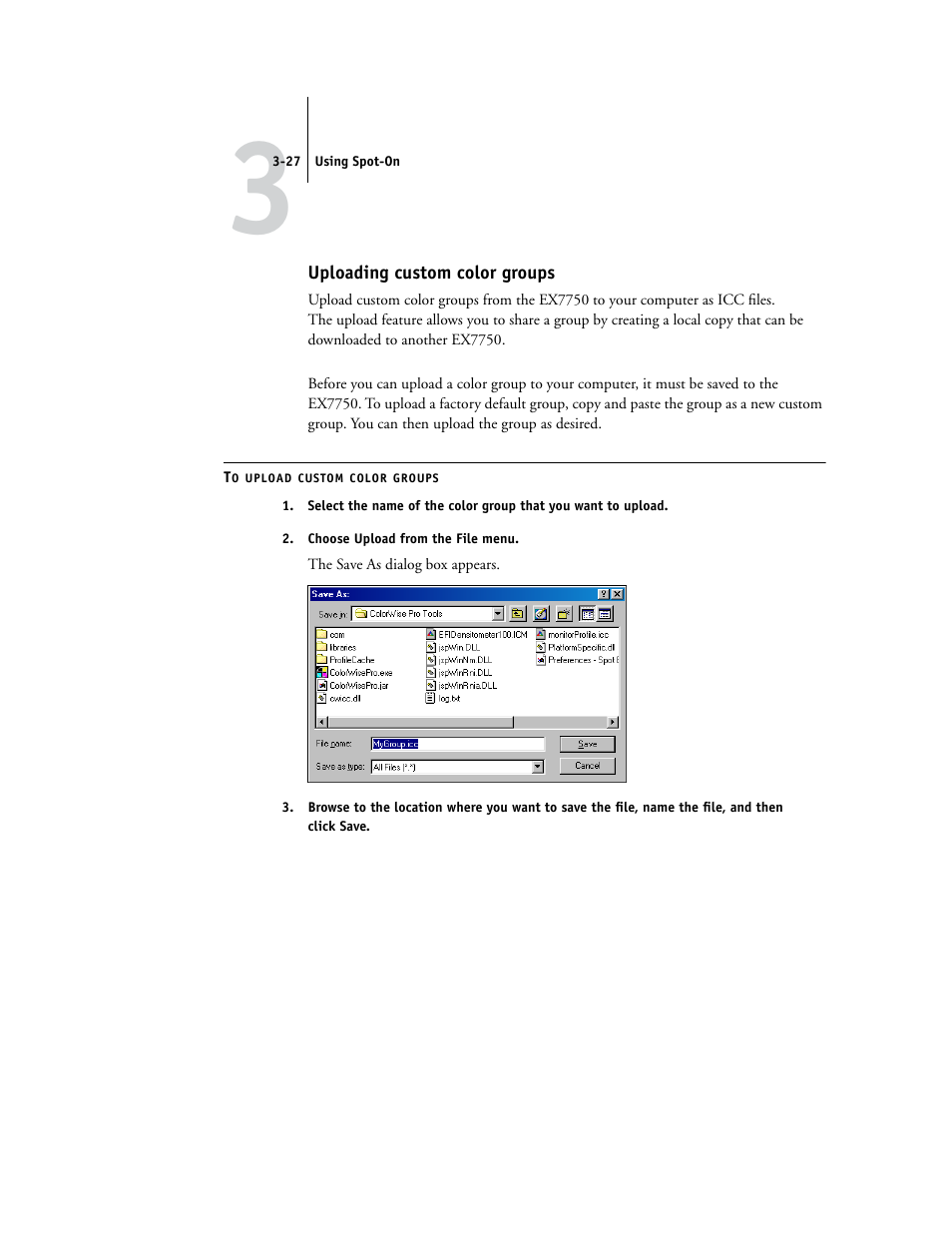 Uploading custom color groups | Xerox Phaser Printer EX7750 User Manual | Page 91 / 120