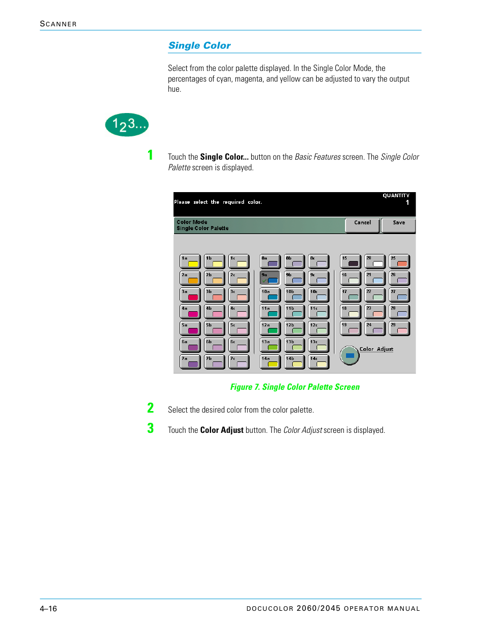 Single color, Single color –16 | Xerox DocuColor 2060 User Manual | Page 126 / 340