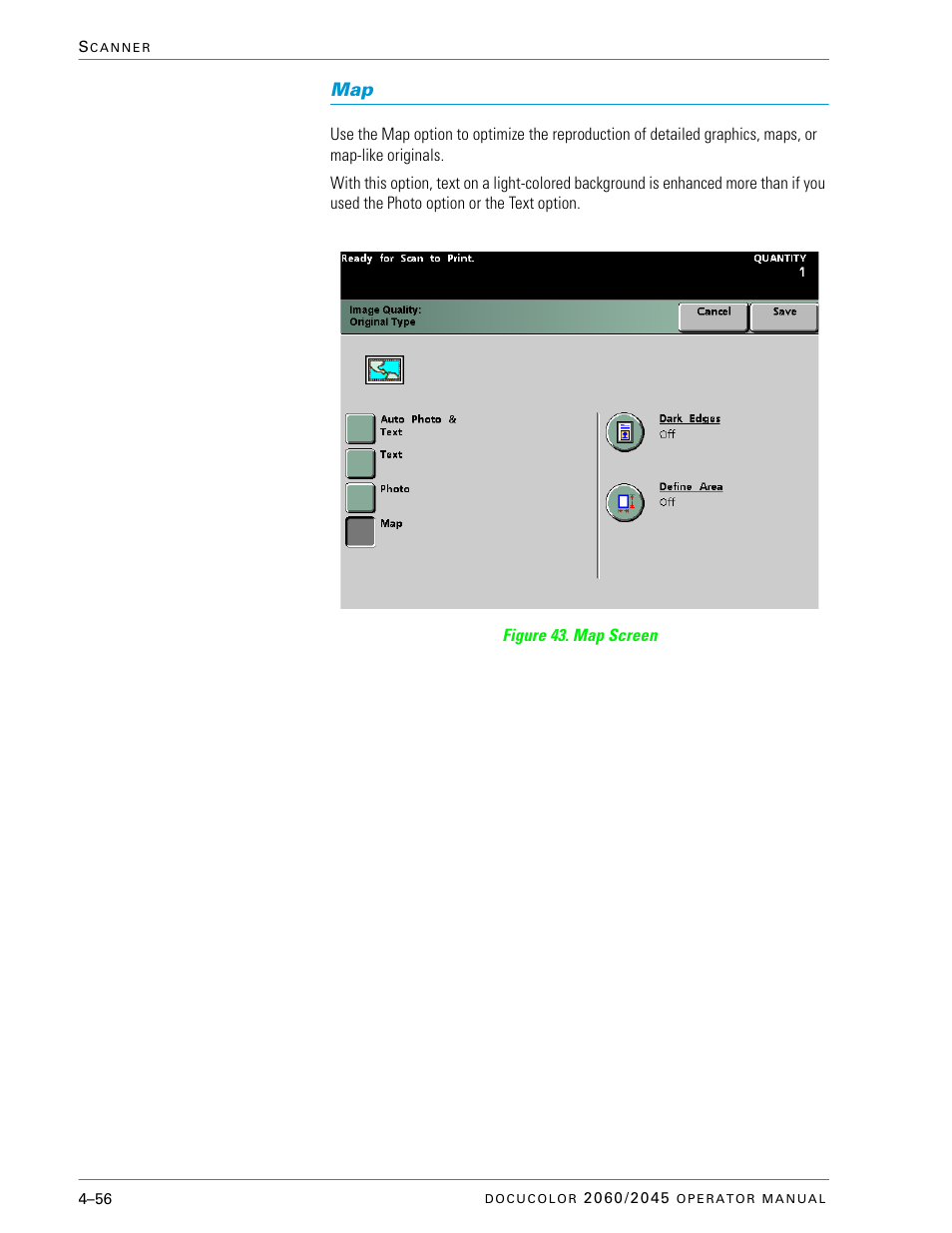 Map –56 | Xerox DocuColor 2060 User Manual | Page 166 / 340