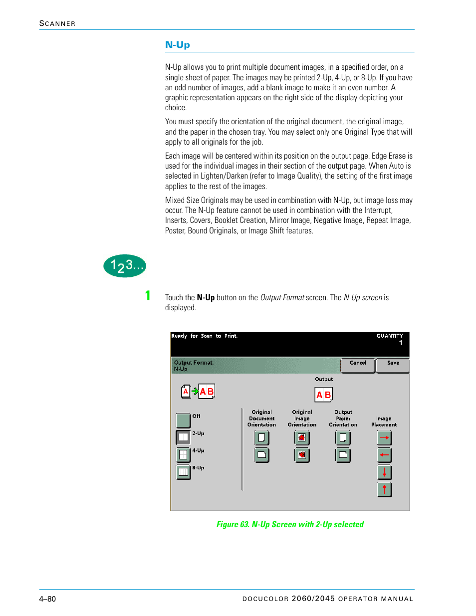 N-up, N-up –80 | Xerox DocuColor 2060 User Manual | Page 190 / 340