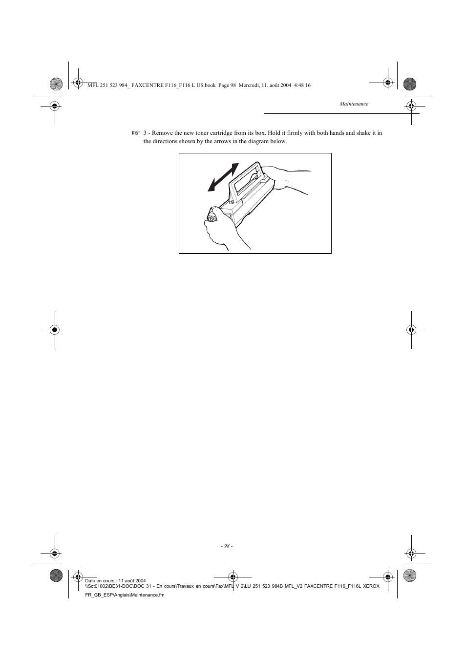 Xerox FaxCentre F116 User Manual | Page 102 / 141