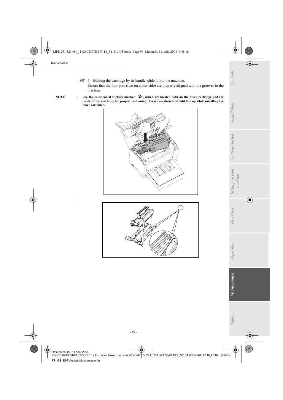 Xerox FaxCentre F116 User Manual | Page 103 / 141
