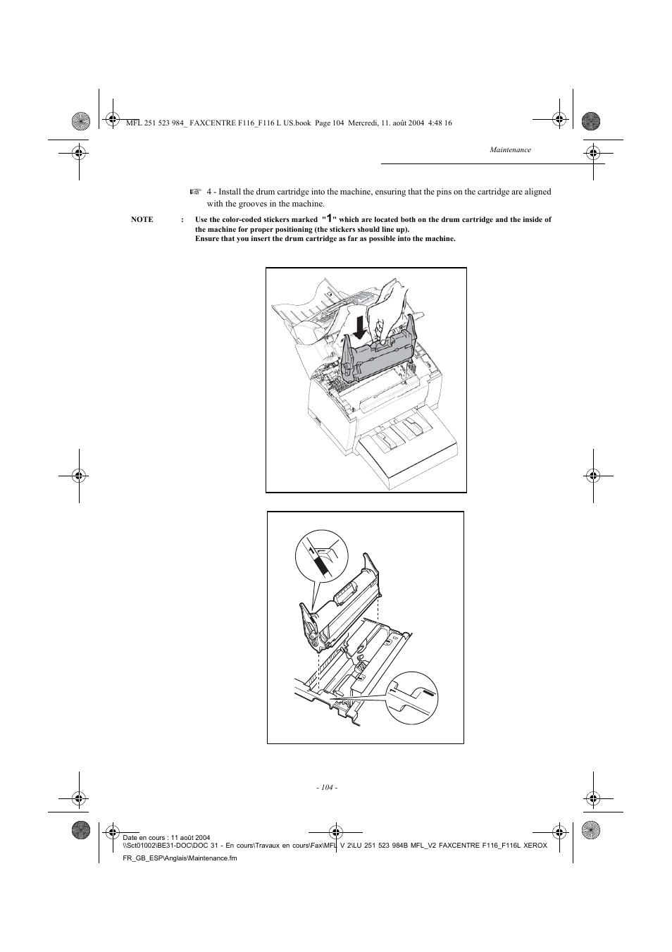 Xerox FaxCentre F116 User Manual | Page 108 / 141