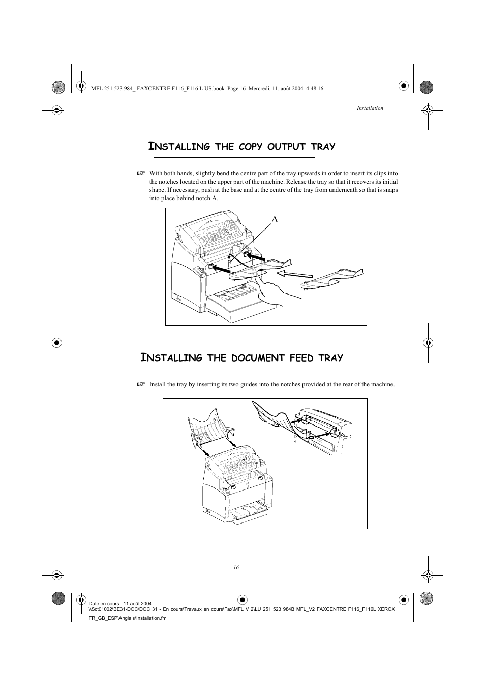 Xerox FaxCentre F116 User Manual | Page 20 / 141