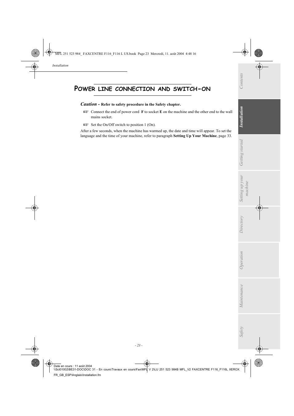 Xerox FaxCentre F116 User Manual | Page 27 / 141
