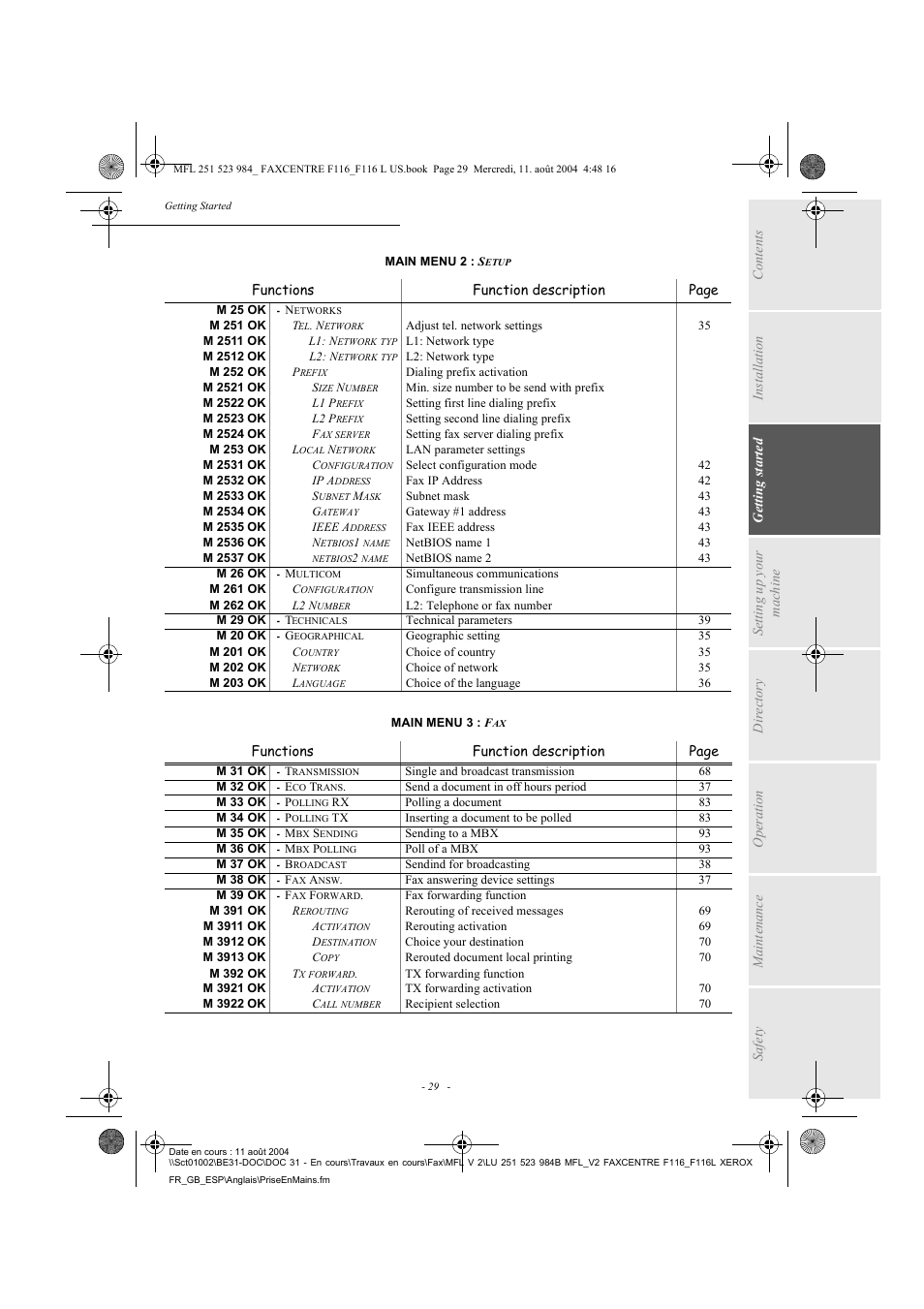 Xerox FaxCentre F116 User Manual | Page 33 / 141