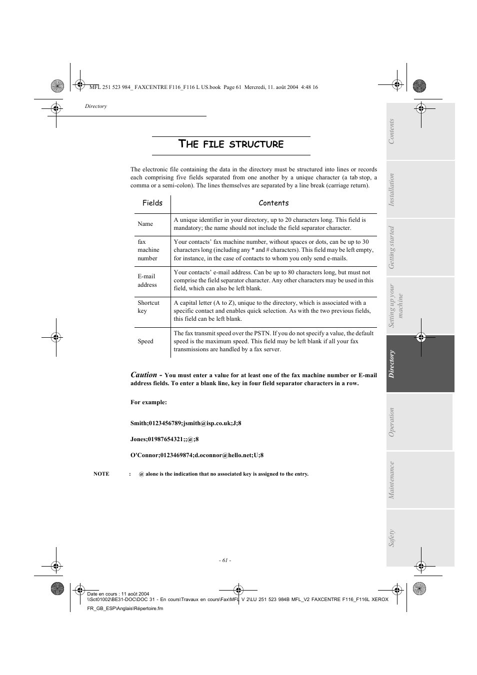 Xerox FaxCentre F116 User Manual | Page 65 / 141