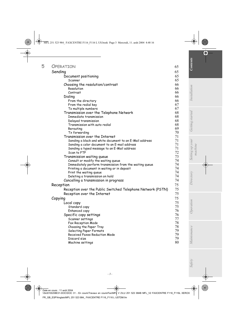 Xerox FaxCentre F116 User Manual | Page 7 / 141