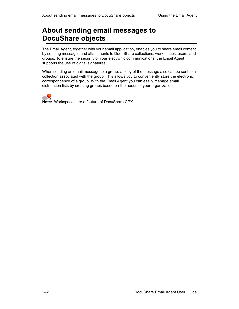 About sending email messages to docushare objects | Xerox DocuShare 6.0 User Manual | Page 10 / 20