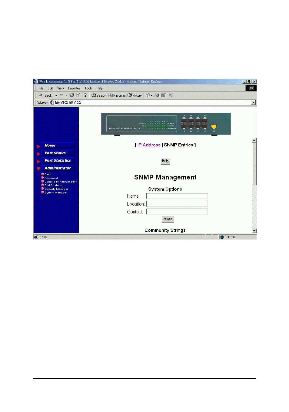 Snmp entries | Xerox KS-801 User Manual | Page 46 / 63