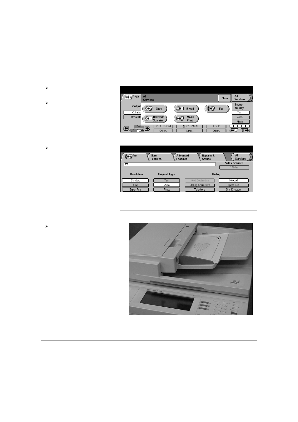Load the documents, Fa x 2. load the documents | Xerox 432 User Manual | Page 119 / 466