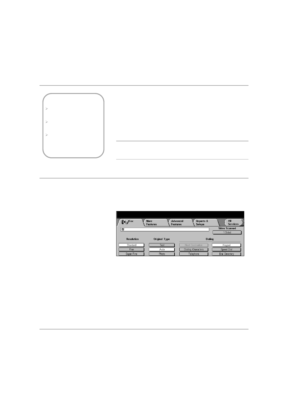 Standard features - embedded fax, Resolution, Standard features - embedded fax -7 | Resolution -7, Fa x | Xerox 432 User Manual | Page 123 / 466