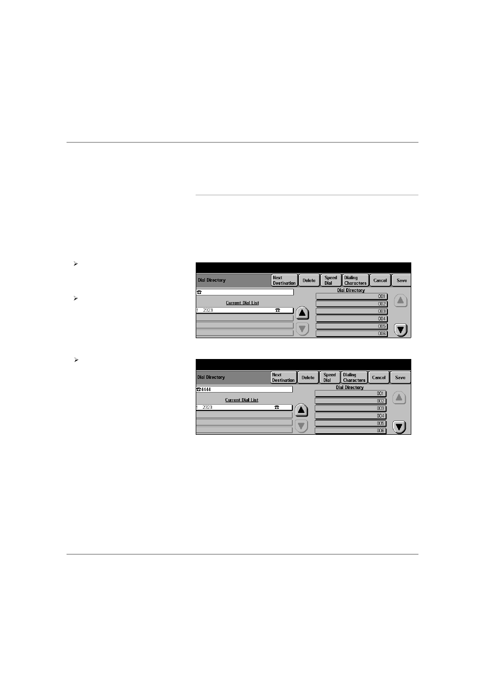 Dialing, Next destination, Dialing -10 | Ge 4-10 | Xerox 432 User Manual | Page 126 / 466