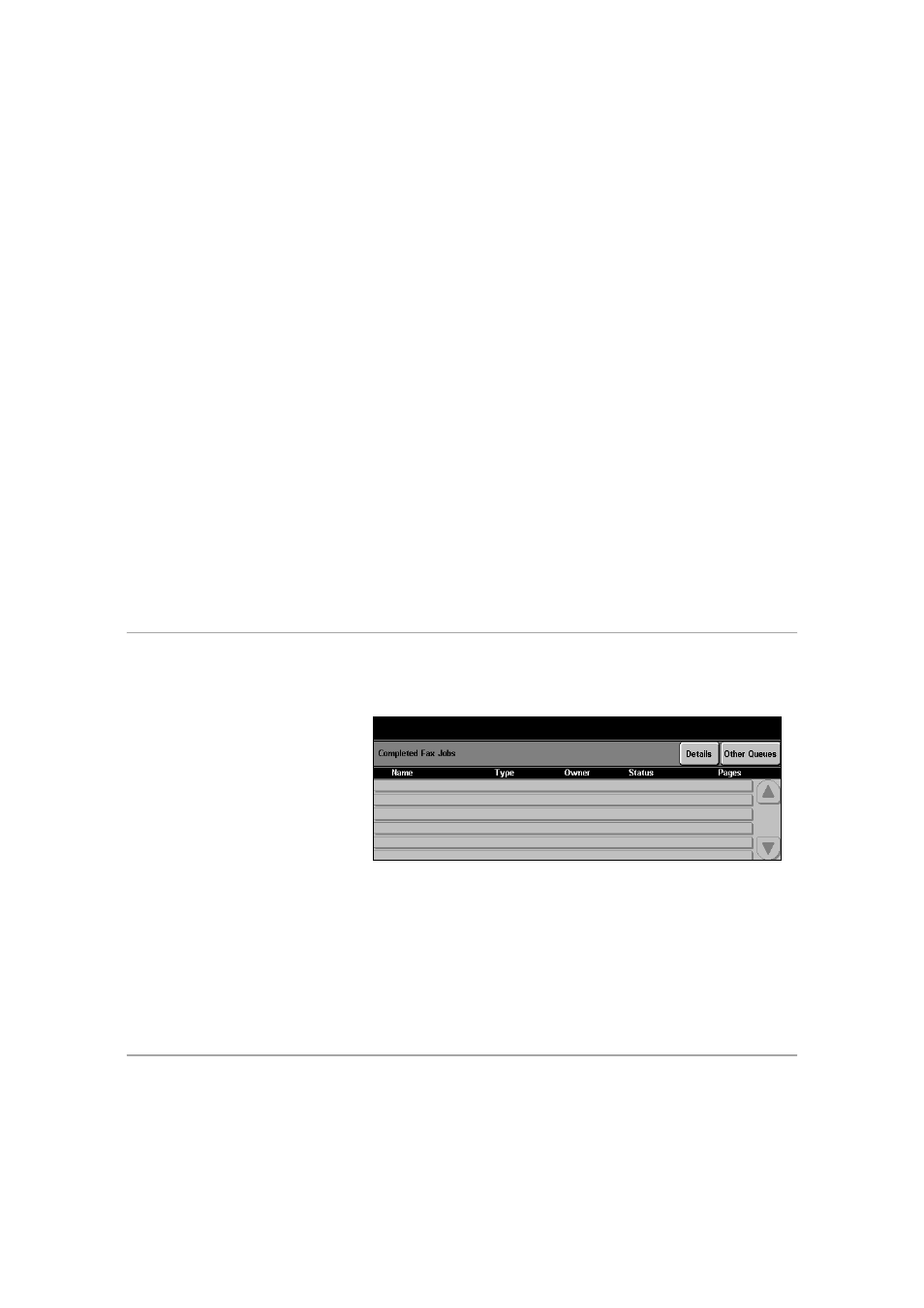 Completed fax jobs queue, Completed fax jobs queue -65, Fa x | Xerox 432 User Manual | Page 181 / 466