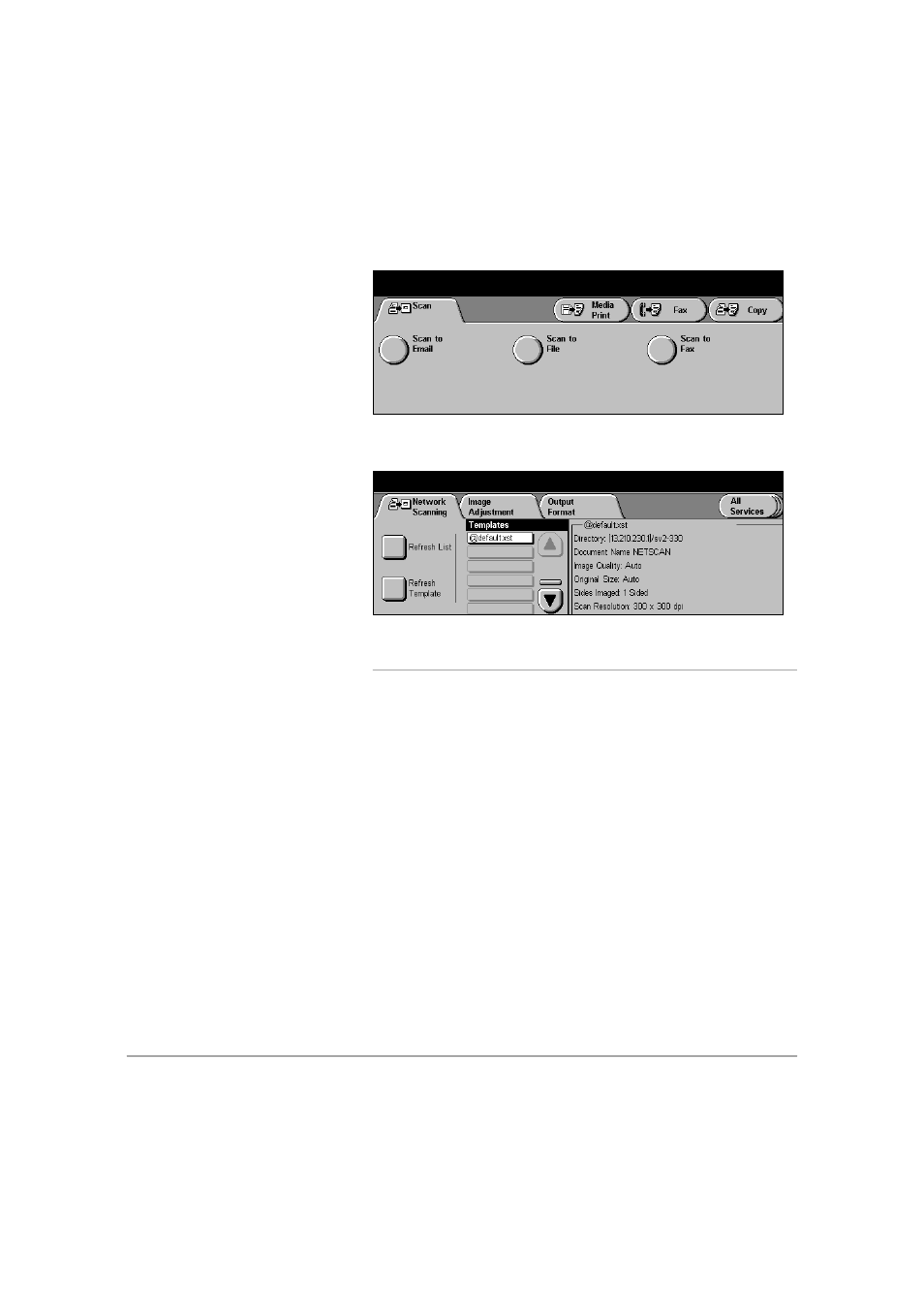 Summary box features, Network scanning summary box features | Xerox 432 User Manual | Page 191 / 466