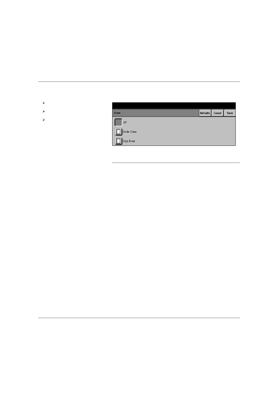 Erase, Erase options, Erase -13 | Ge 6-13, Network scanning | Xerox 432 User Manual | Page 201 / 466